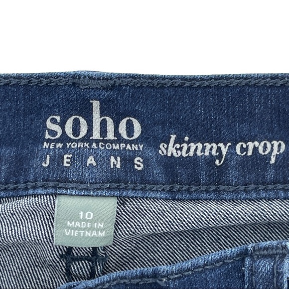 Soho NY & Co Denim Skinny Crop Jeans Size 10 - Picture 8 of 9